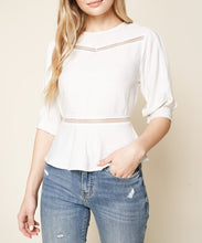 Load image into Gallery viewer, On A Cloud Peplum Top