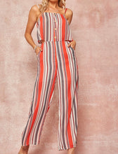 Load image into Gallery viewer, Stripe Print Jumpsuit