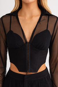 On My Mind Long Sleeve Corset Top