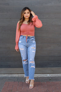 Lose Control Off Shoulder Long Sleeve Top