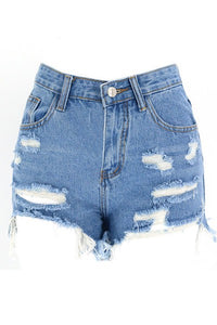 Lake Babe Distressed Denim Shorts